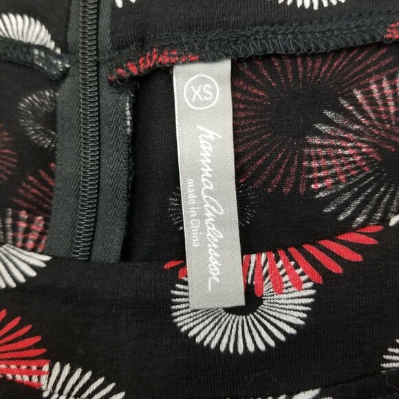 Hanna Andersson XS Dress Red Black Floral Ruffled Hem Maxi Modest Stretch - Picture 5 of 6